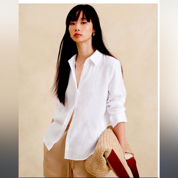 NWT BANANA REPUBLIC‎ THE OVERSIZED PERFECT LINEN SHIRT